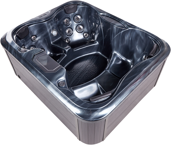 Whirlpool Outdoor grau mit LED rechteckig 215 x 180 cm ARCELIA