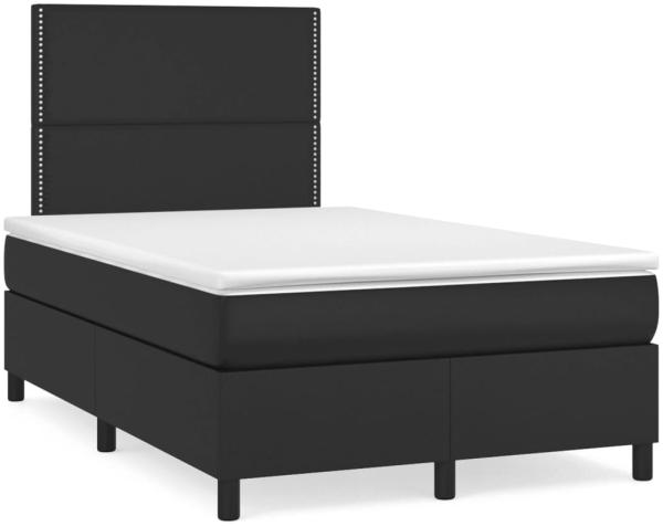 vidaXL Boxspringbett mit Matratze & LED Schwarz 120x190 cm Kunstleder 3270287