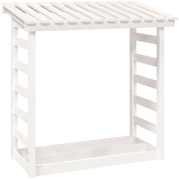 vidaXL Kaminholzregal Weiß 108x64,5x110 cm Massivholz Kiefer 822438 Bild 2