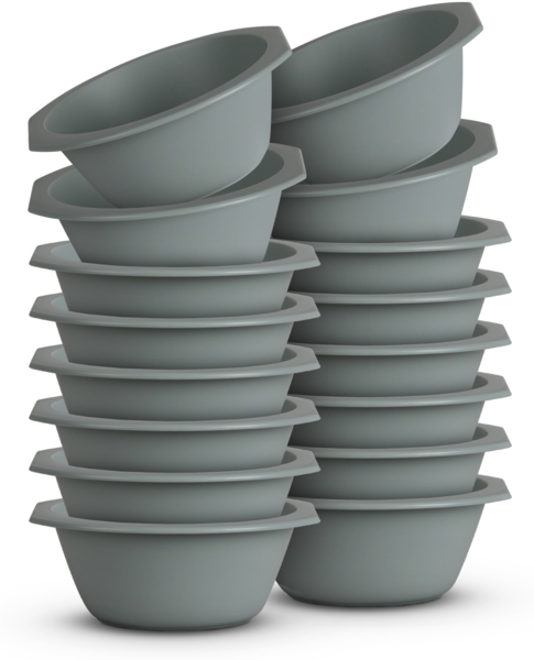 16er Pack Kunststoff Schüssel Plastikschüssel - BPA Frei - Spülmaschinenfest - ( Ø15,5cm / Grün ) Bruchfester PP - Müslischüssel Kinder Pasta Salat