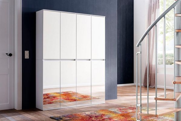 INOSIGN Garderoben-Set Malcesine, 2 Mehrzweckschränke mit Spiegelglasfronten - (B/T/H) 148/34/191 cm