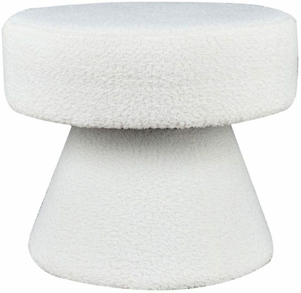 Casa Padrino Hocker Weiß Ø 52 x H. 46 cm - Runder Wohnzimmer Sitzhocker