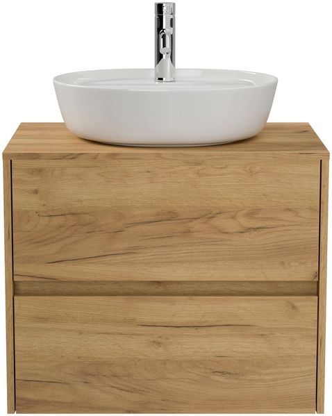 Badmöbel Taifun 70cm mit ovalem Aufsatzwaschbecken eiche gold : Eiche Gold Bild 6