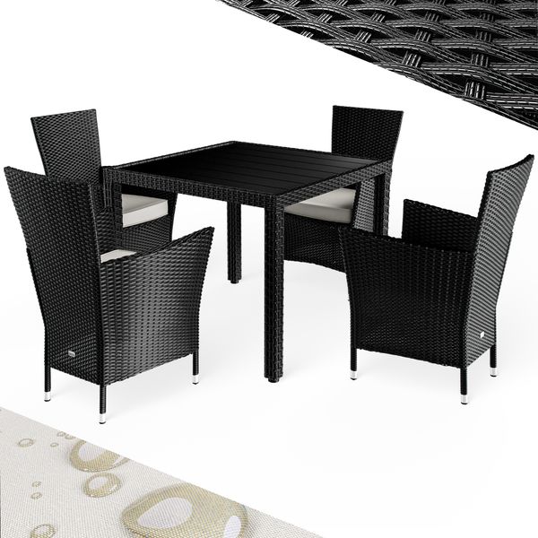 CASARIA® Gartenmöbel Polyrattan 4 Stühle Stapelbar