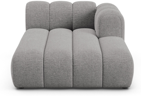 Micadoni Recamiere Lupine 2-Sitzer Rechts Chenille Eden Hellgrau