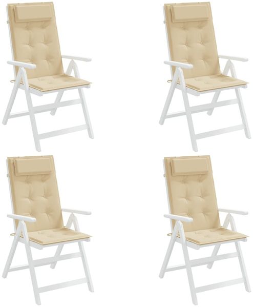 vidaXL Hochlehner-Auflagen 4 Stk. Beige Oxford-Gewebe 361884 Bild 4