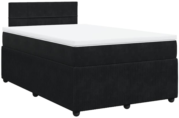 vidaXL Boxspringbett mit Matratze Schwarz 120x190 cm Samt 3287688