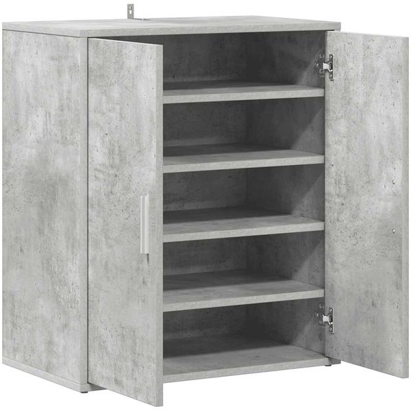Schuhschrank, Schuhkipper für Flur, skandinavisch Betongrau 60x35x70 cm Holzwerkstoff Bild 6