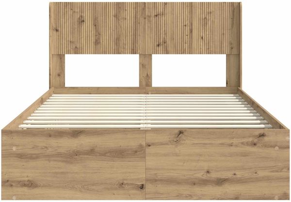 vidaXL Bettgestell mit Stauraum und Kopfteil Artisan-Eiche 3414202 Bild 5