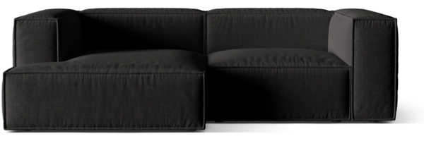 Micadoni Ecksofa Nuria 3-Sitzer Links Strukturierter Stoff Schwarz