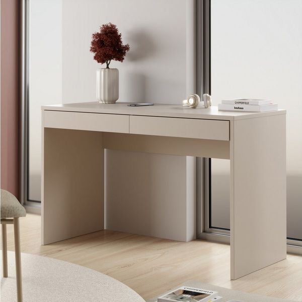 FORTE Schreibtisch Milles, 2 Schubkästen mit Vollauszug, B/H/T 124,8/77,3/53,1 cm