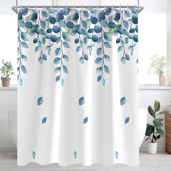 Duschvorhang 260x200cm Grün Blätter Pflanze Antischimmel Wasserabweisend