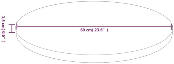 vidaXL Runde Tischplatte Hellbraun Ø60x1,5 cm Behandeltes Eichenholz 342961 Bild 2