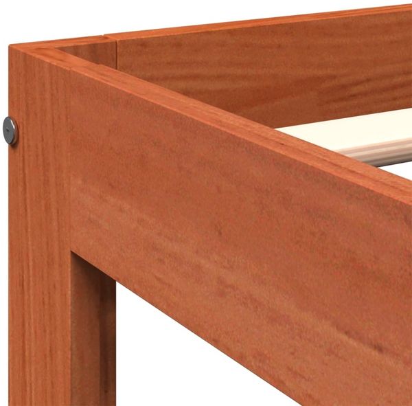 vidaXL Massivholzbett ohne Matratze Wachsbraun 75x190 cm Kiefernholz 844163 Bild 7