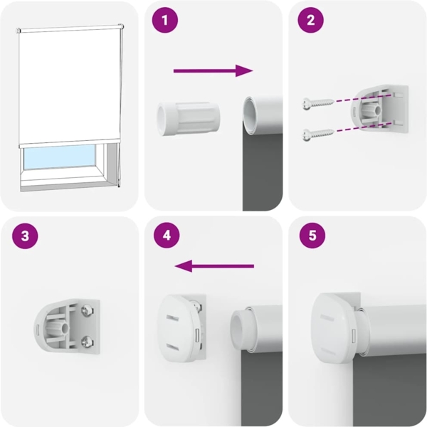 vidaXL Verdunkelungsrollo Cremeweiß 80x210cm Stoffbreite 75,7 cm 4011696 Bild 5