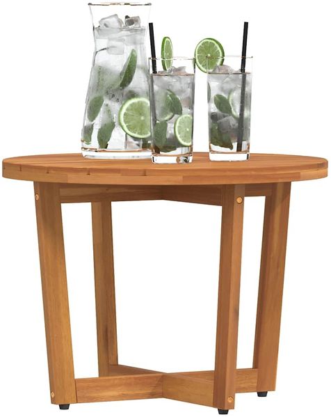 Gartentisch, Beistelltisch, Balkontisch Rund Ø55x40 cm Massivholz Akazie Bild 4