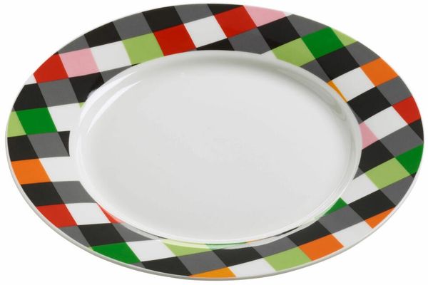 Maxwell & Williams Abstraction Teller Square, Speiseteller, Geschenkbox, Porzellan, Weiß, Bunt, 21 cm, RL0035