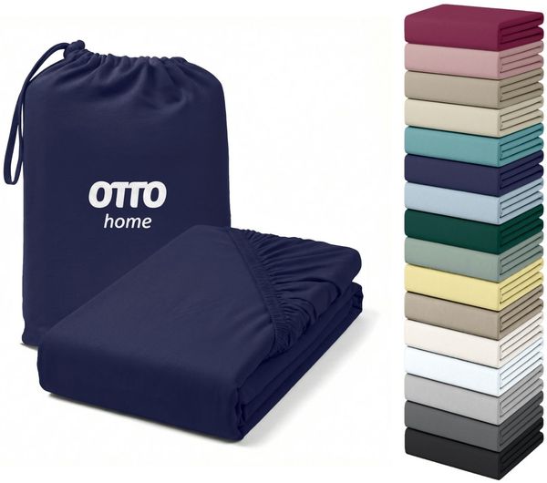 OTTO home Spannbettlaken Cremona, BASIC und PREMIUM Qualität, mit Elasthan, Baumwolle, Jersey (180 g/m), Gummizug: rundum, (1 Stück), Jersey Bettlaken ab Größe 90x200 cm, Strapazierfähig und langlebig