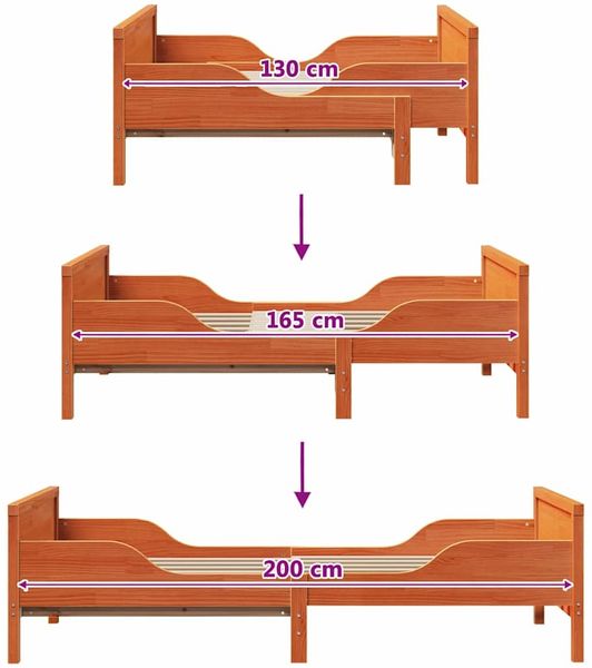 vidaXL Bettrahmen mit Kopfteil Wachsbraun 80 x 200 cm Holzwerkstoff 877205 Bild 10