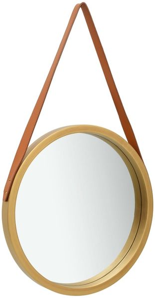 vidaXL Wandspiegel mit Gürtel 40 cm Golden 320361