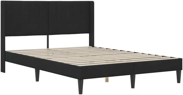 vidaXL Bettgestell mit Matratze mit Kopfteil Schwarz 140 x 200 cm Samt 3414871 Bild 4