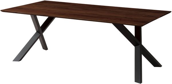 Esstisch Akazie 180x90x75 braun lackiert / ausgestellte X-Beine anthrazit matt SWISS EDGE Bild 6