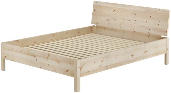 Holzbett Doppelbett metallfrei Zirbe massiv 160x200 mit wählbaren Zubehör V-60.95-16Rollrost inkl.