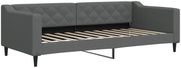 vidaXL Tagesbett Ausziehbar mit Schubladen Dunkelgrau 90x200 cm Stoff 3197463 Bild 4