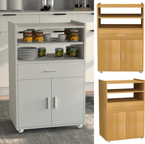 VCM Küchenmöbel Servierwagen Kiola 919380 Buche H. 92 x B. 59 x T. 40 cm