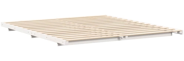 vidaXL Bodenbettgestell Weiß 180 x 200 cm Massivholz Kiefer 873062 Bild 6