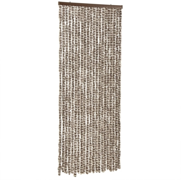 vidaXL Fliegenvorhang Taupe und Weiß 56x200 cm Chenille 377403