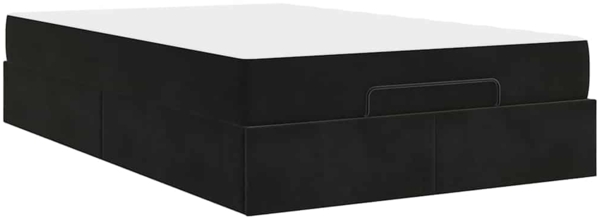 vidaXL Bettgestell mit Matratze mit Speicher Schwarz 120 x 190 cm Samt 3399548