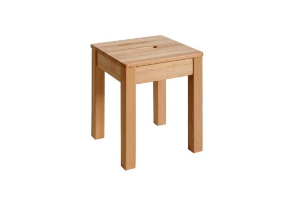 Krok Wood Hocker Tomas aus Massivholz 35 x 35 x 45 cm (Buche, 1x mit Eingriff)