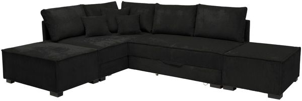 Home affaire Ecksofa Night & Day L-Form, B: 316 cm mit Dauer-Schlaffunktion 180x200 cm, Set: Sofa & Hocker, Bettfunktion, Bettkasten & Kissen, Boxspringbett