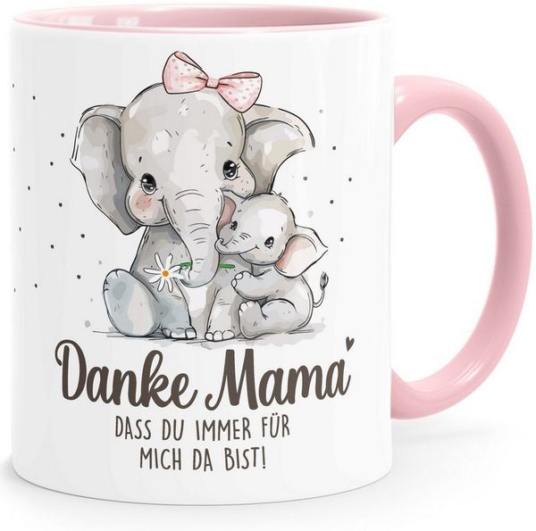 SpecialMe Tasse Kaffee-Tasse Danke Mama, dass du immer für mich da bist! Elefant, Keramik