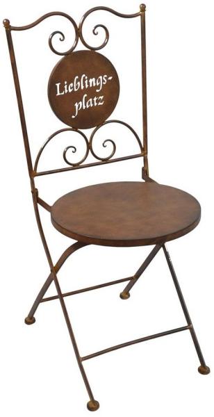 Levandeo® Gartenstuhl, Stuhl Gartenstuhl H89cm Klappstuhl Garten-Deko Rot Rostoptik