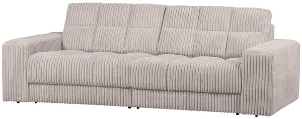 Sofa Date mit Cordbezug, klassisch und weich gepolstert, Natur, für 2–3 Personen