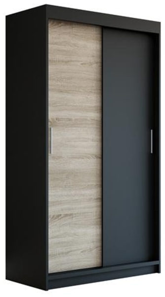 Schwebetrenschrank PAX 2-trig Schrank 120 cm (mit Spiegel) Farbe: Schwarz , sonoma