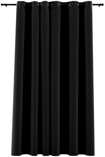 vidaXL Verdunkelungsvorhang mit Ösen Leinenoptik, Polyester Anthrazit, 290x245 cm