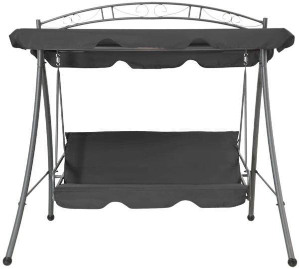 Hollywoodschaukel mit Dach Schwarz 198×120×205 cm Stahl