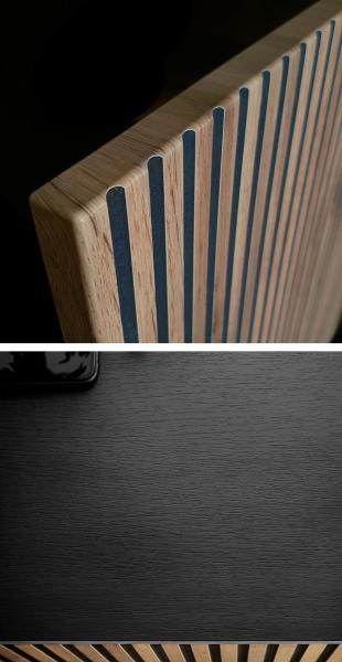 Lowboard Sento TV-Unterschrank 154x39x56cm schwarz Wotan Eiche MDF Bild 5