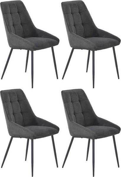 Jockenhöfer Gruppe Essgruppe ROGER, Sitzgruppe, Esstisch 160 cm, 4 Stühle, (Set, 5-tlg, Esstisch 160 cm plus 4 Esszimmerstühle), Tischplatte Wildeiche, U-Gestell, Stühle mit Webstoff