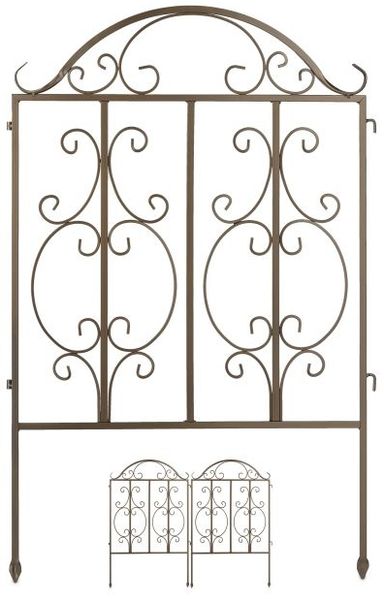 Relaxdays Gartenzaun Bronze 3er Set