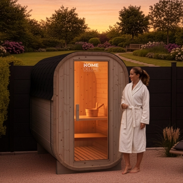 HOME DELUXE Outdoor Sauna CUBE S - 194 x 120 cm für 2 Personen Bild 2
