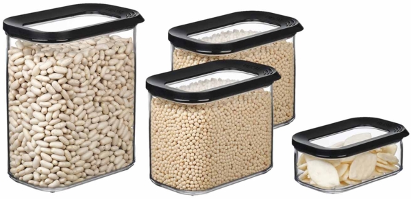 Mepal MODULA Vorratsdosen 4er Set schwarz