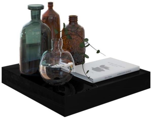 vidaXL Schweberegale 2 Stk. Hochglanz-Schwarz 23x23,5x3,8 cm MDF 323761