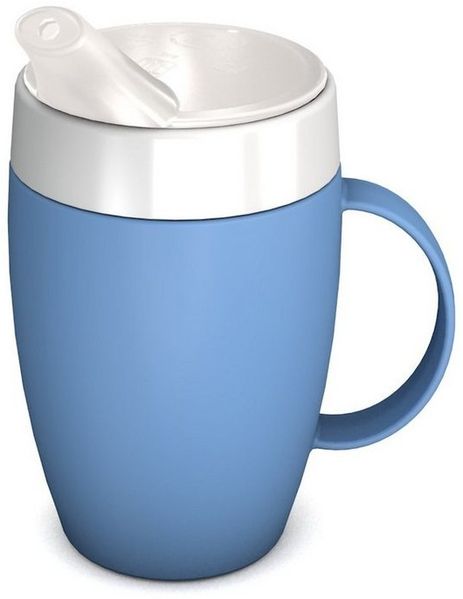 Ornamin Schnabelbecher Becher mit Trink-Trick mit Schnabelaufsatz/Trinkaufsatz, 2-tlg, Kunststoff, Trinkhilfe l Alltagshilfe l BPA-frei l Made in Germany