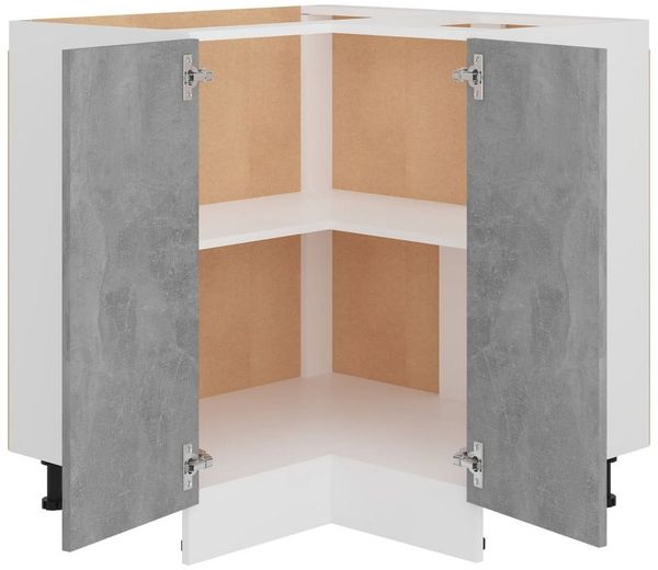 DOTMALL Eckunterschrank Eckunterschrank Lyon Betongrau 75,5x75,5x81,5 cm Holzwerkstoff