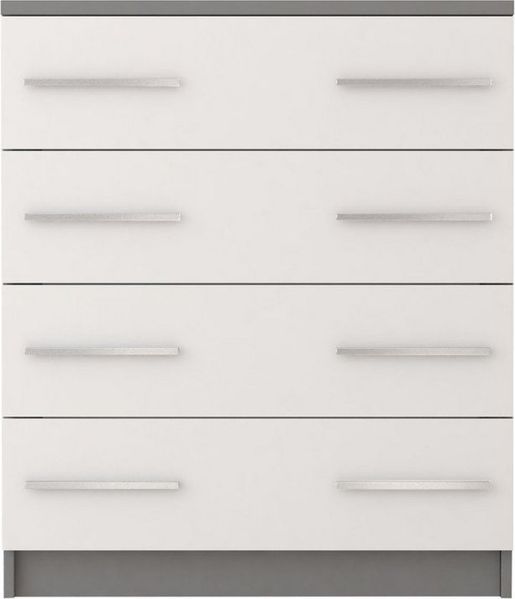 MOEBLO Kommode Marsala II 4s (Sideboard Wohnzimmer Kommode Schlafzimmer, Komodenschrank, Highboard, modischen silbernen Griffe), (BxHxT):80 x 93 x 40 cm