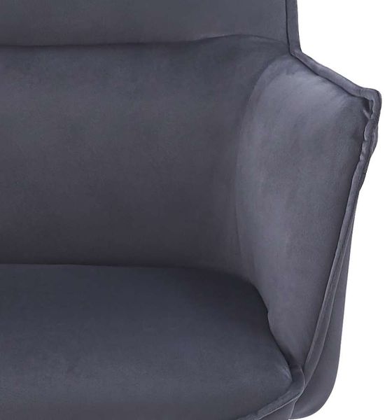 Drehbarer Design Stuhl AURELIA dunkel-grau Samt schwarz Metallgestell 360° Bild 8